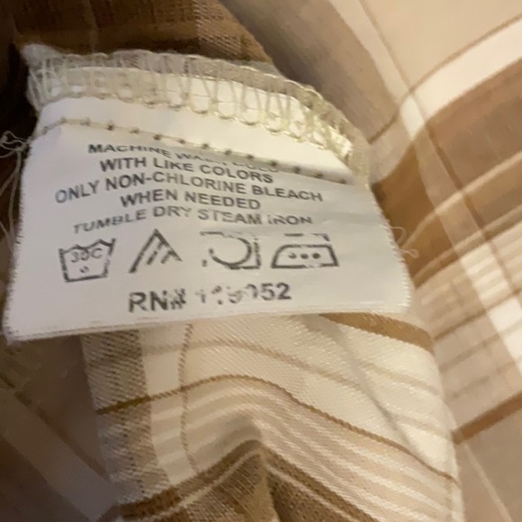 Beverly Hills Polo Club Beige and Brown Plaid Shirt - Picture 6 of 6